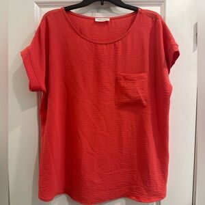 EUC Bright Coral blouse Large